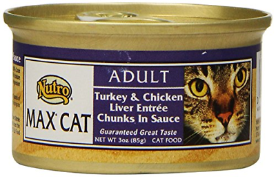Nutro MAX Adult Wet Canned Cat Food Turkey & Chicken Liver 3 oz. (Pack of 24)