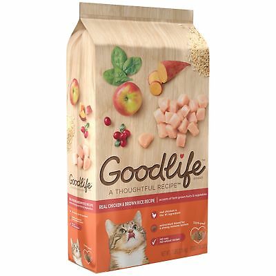 Goodlife Adult Real Chicken and Brown Rice Recipe Dry Cat Food 7 Pounds Disco...