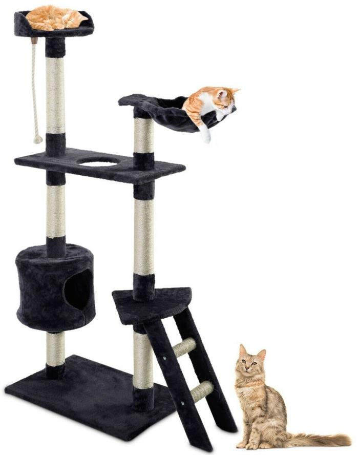 Cat Tree (60 Inch) Condo Scratching Posts Ladder Tower Kitten House Furniture
