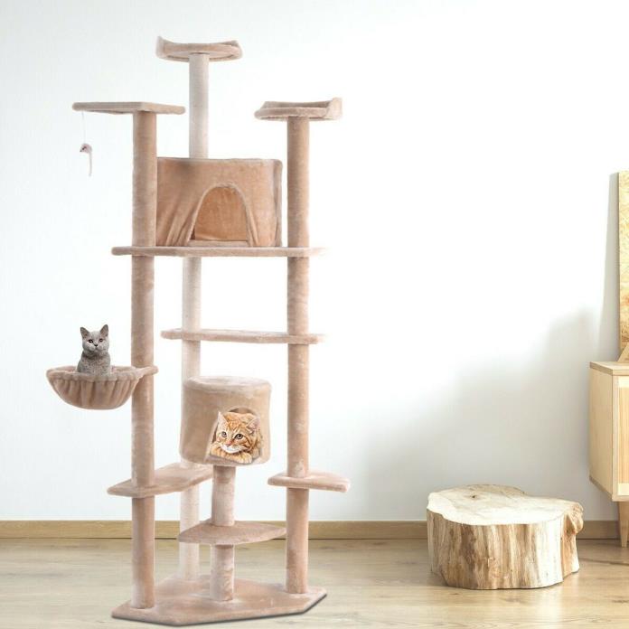 Cat Tree (80 Inch) Condo Scratching Posts Ladder Tower Kitten House Furniture Bg