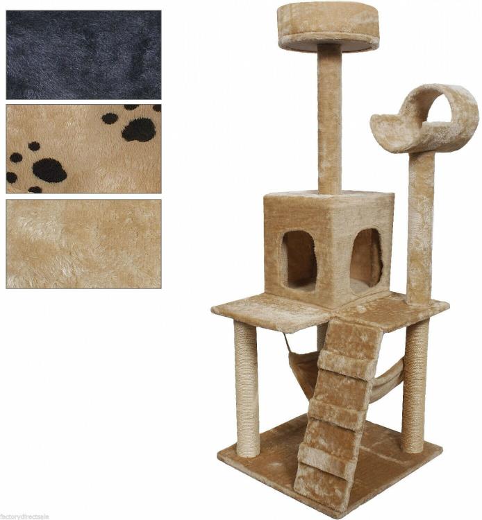Cat Tree (52 Inch) Condo Scratching Posts Ladder Tower Kitten House Furniture