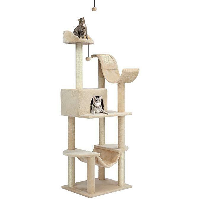 Finether Cat Tree Tower Furniture Kitten Playhouse 60