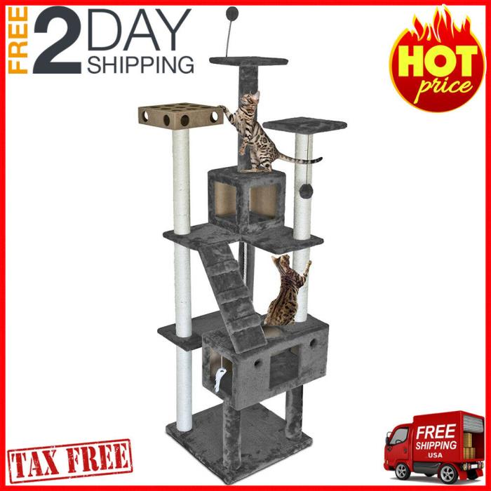 Cat Tree Multi-Levels Cat Tower Furniture Kitten Scartching Activity Tower Condo