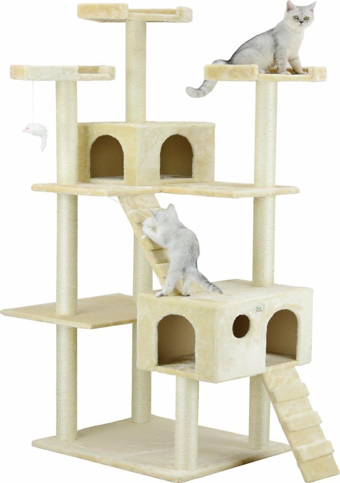 Go Pet Club Cat Tree - Beige - 72 inch - Free Shipping