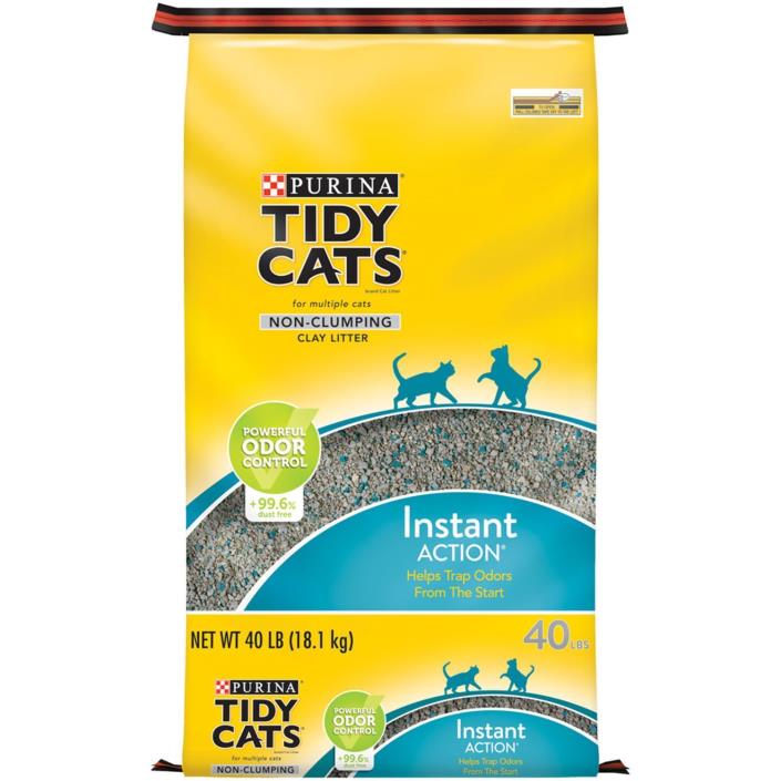 Purina Tidy Cats Non-Clumping Cat Litter Instant Action for  Cats, 40 lb,2 pack