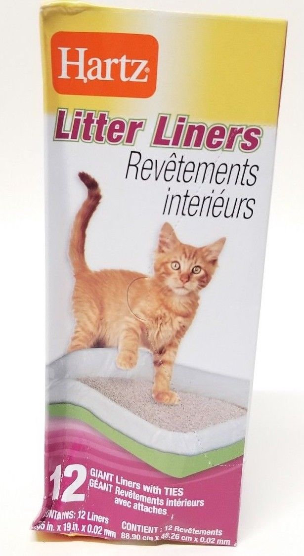 HARTZ 12pc Giant Litter Liners w/ Ties Kitty litter box Easy cat liners New NIB