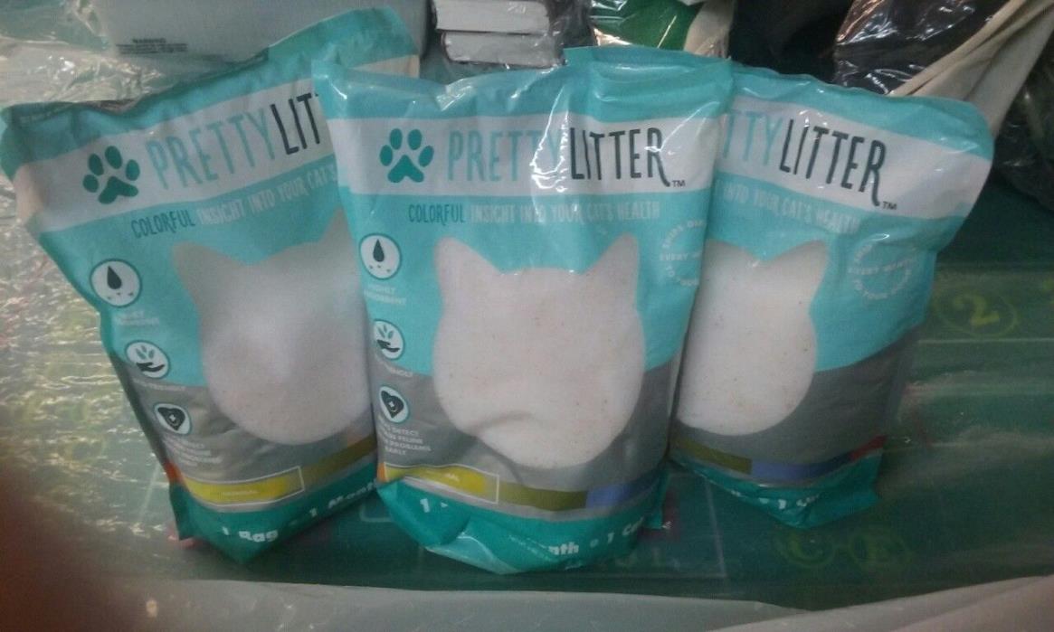 PRETTY LITTER~CAT/KITTY LITTER BAGS~HEALTH METERING~NON-CLUMP~3 MONTH SUPPLY LOT