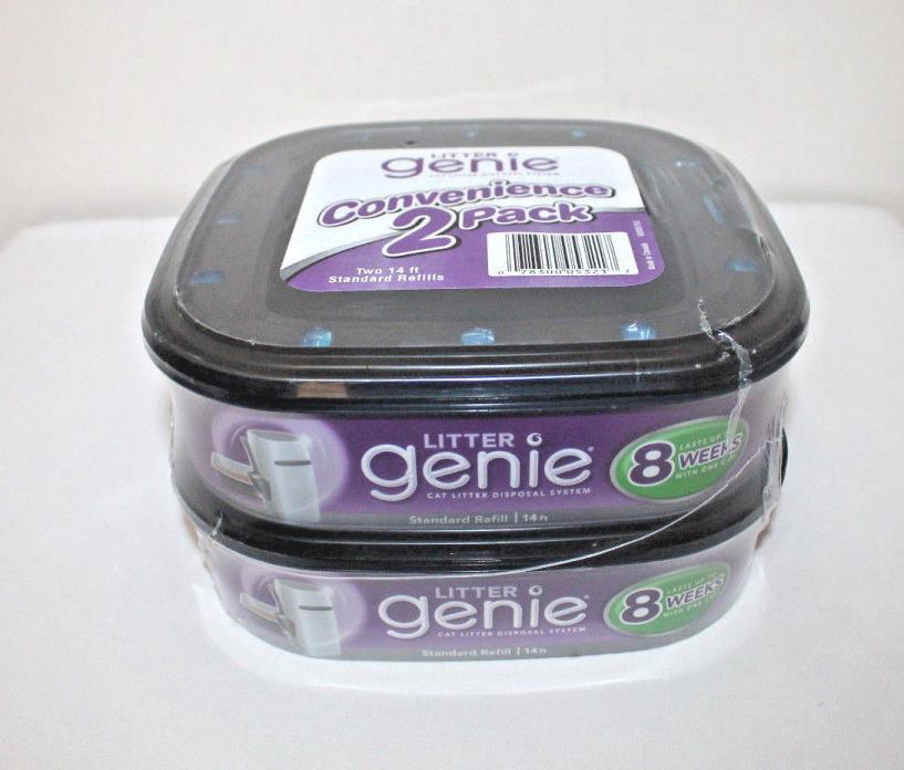 Litter Genie Multi Cat Refill 2 Pack Two 14 ft Standard Refills~ New, Sealed
