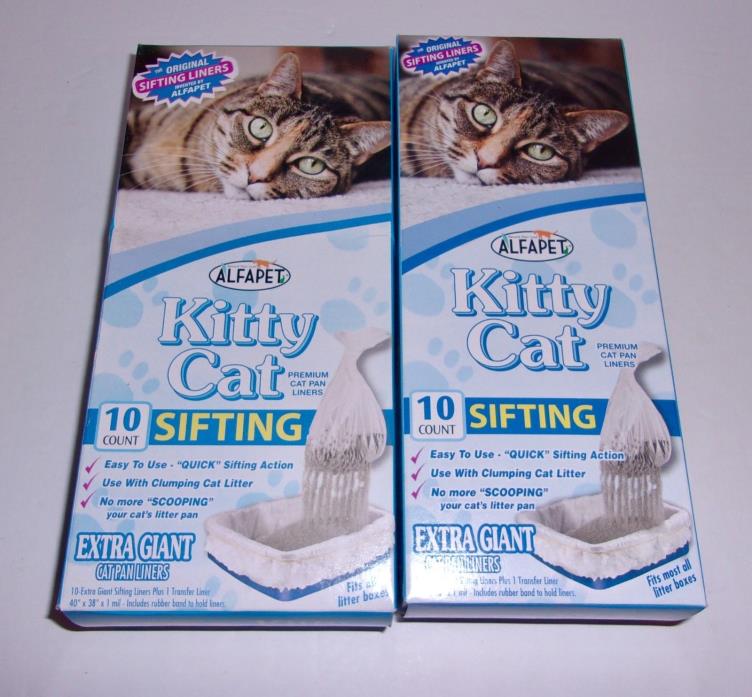 Alfapet Kitty Cat Sifting Pan Liners 10 Count 2 Packs Extra Giant 40