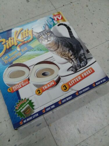 CITIKITTY CAT TOILET SEAT TRAINING SYSTEM - SAY GOODBYE TO LITTER BOXES FOREVER!