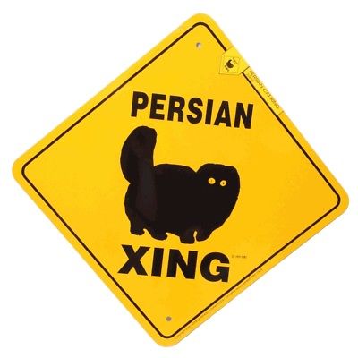 Xing Yard Sign - Persian Cat - Crossing