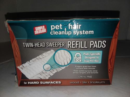 Simple solution twin- head sweeper pet hair cleanup system 6 refill pads