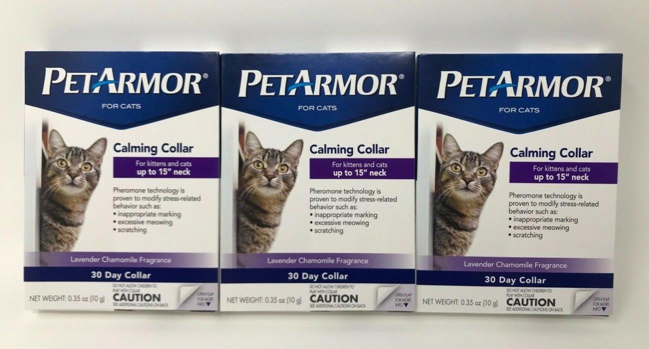 (3-Pack) PetArmor Lavender Chamomile Fragrance Calming Collar For Cats FREE SHIP