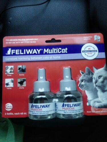 Feliway Multicat For Cats 30 day Refill Diffuser 48 ml Promotes Calming 2 Pack
