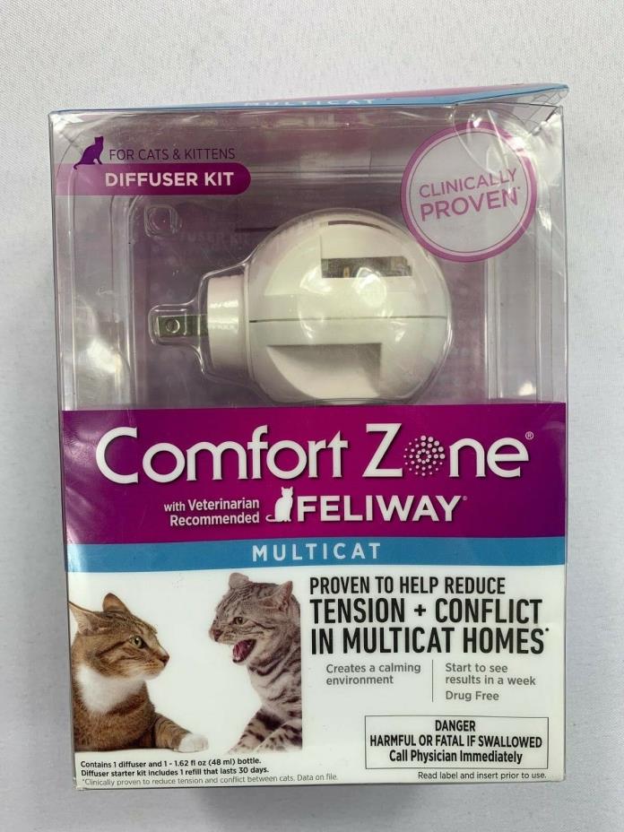 Comfort Zone Feliway Multicat Diffuser Kit NEW OPENED PACKAGING BJ