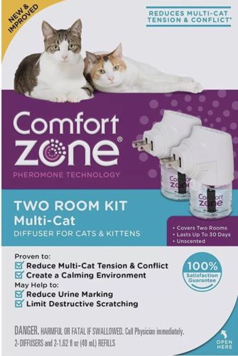 Comfort Zone Two Room Kit Multi Cat 2 Diffusers and Refills for Cats & Kittens