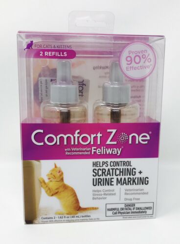Comfort Zone Feliway Diffuser Refill 2 Pack For Cat & Kittens Calming 1.62 oz