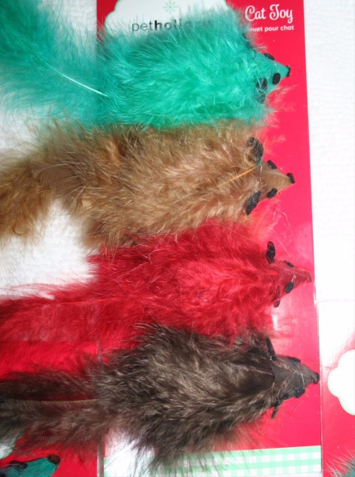 CAT Kitten Toys, MOUSE, Gift,4-Pack Faux Fur MICE,Pet Holiday,Furry**US SELLER*