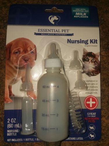 Essential Pet Nursing Kit Bottle Small Animal Pet Puppy Kitten Nipple Newborn