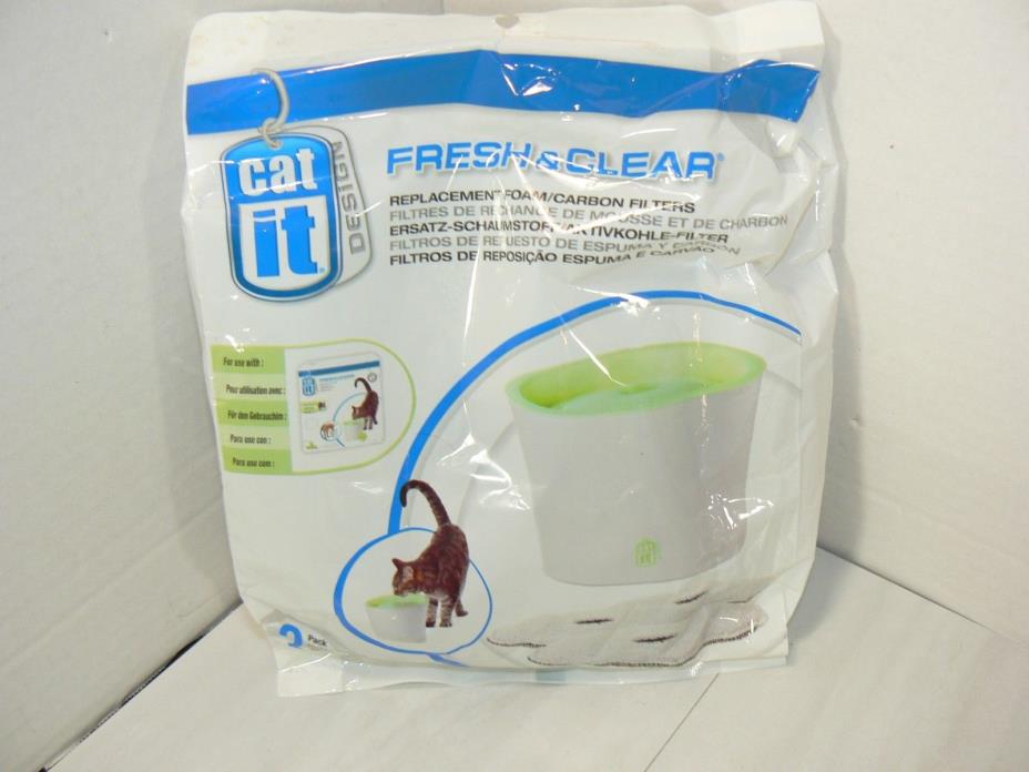 CatIT IT 3 pack Fresh and Clear Replacement Foam/ Carbon Filters NIP New Sealed