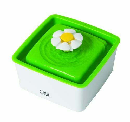 Catit Mini Water Drinking Fountain Green Square Flower Design Automatic