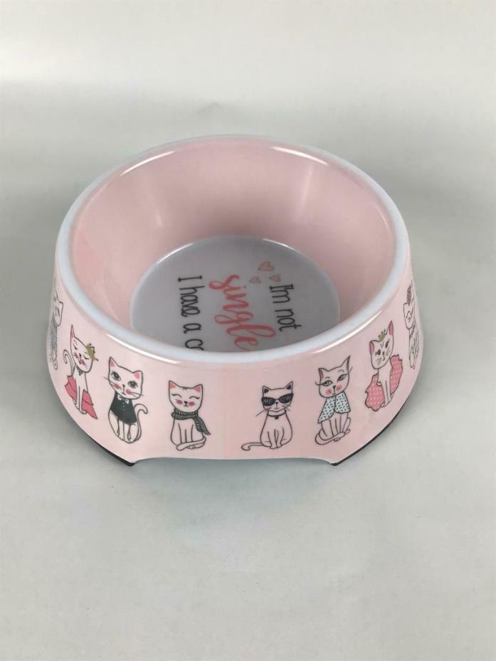 kitty cat dinner bowl pink trendy slogan grip slot picturistic 12 ounce unique