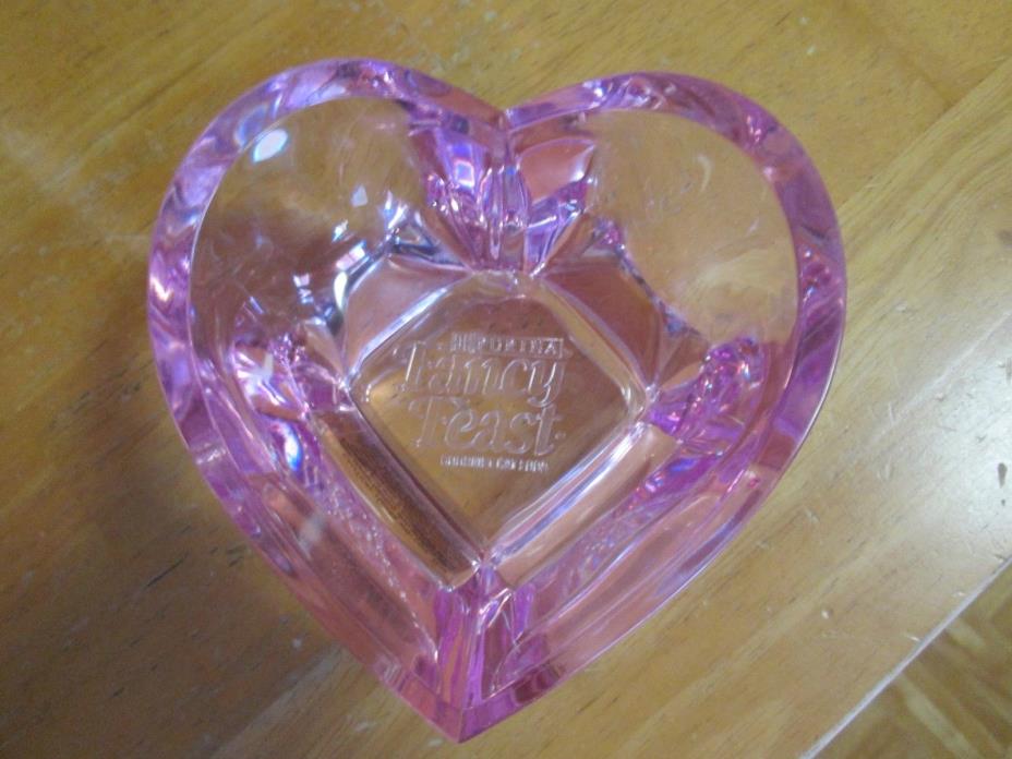 Purina FANCY FEAST Cat Bowl Pink Heart Small Food Dish LIMITED EDITION - RARE!