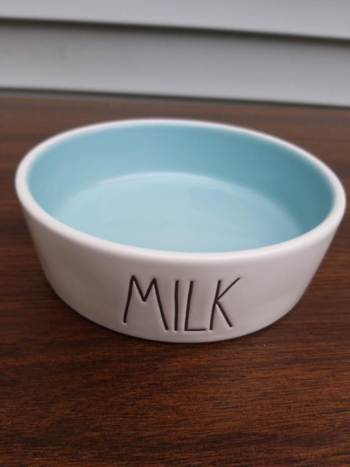 Rae Dunn Artisan Collection Magenta MILK Cat Bowl Dish Blue NWOT