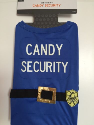 NWT Pet Candy Security Halloween Costume Royal blue Size M Up To 50 Lbs