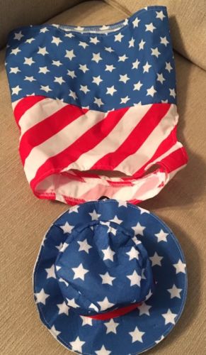 Dog Costume size M red white blue stars & stripes outfit
