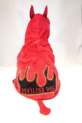 DEVILISH DOG COSTUME small outfit Sewn-in hood Complete w horns New w tags SMALL