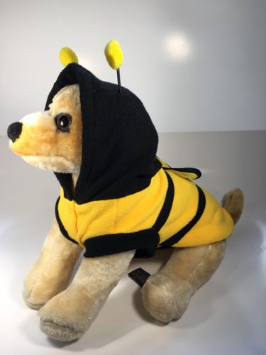 Dog Or Cat Halloween Costume Bumble Bee Fleece Hoodie Size Extra Small Or 10