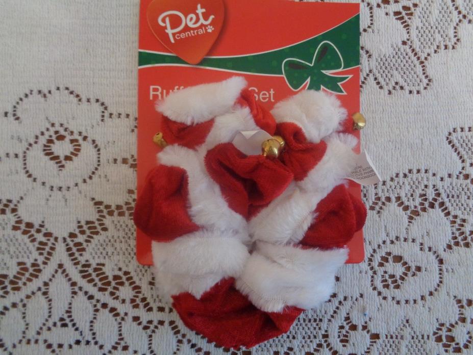 NWT Valentine Cat Dog Ruff & Cuff Set size XS/S Scrunchie collar and leg cuffs