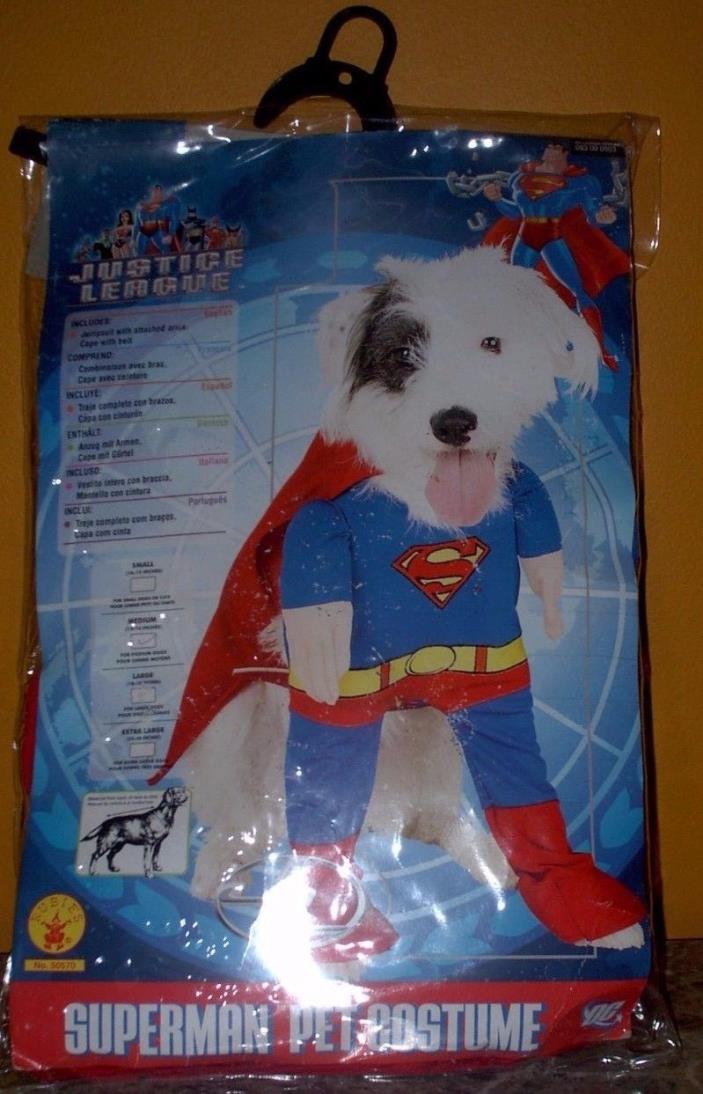 Superman Dog Costume M Medium Jumpsuit w/ Arms Cape w/ Belt Free USA Shipping!