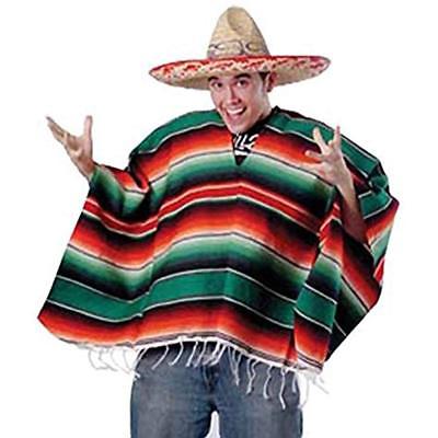 U.S. Robes Capes & Jackets Toy Unisex Bright Striped Cotton Mexican Style Poncho