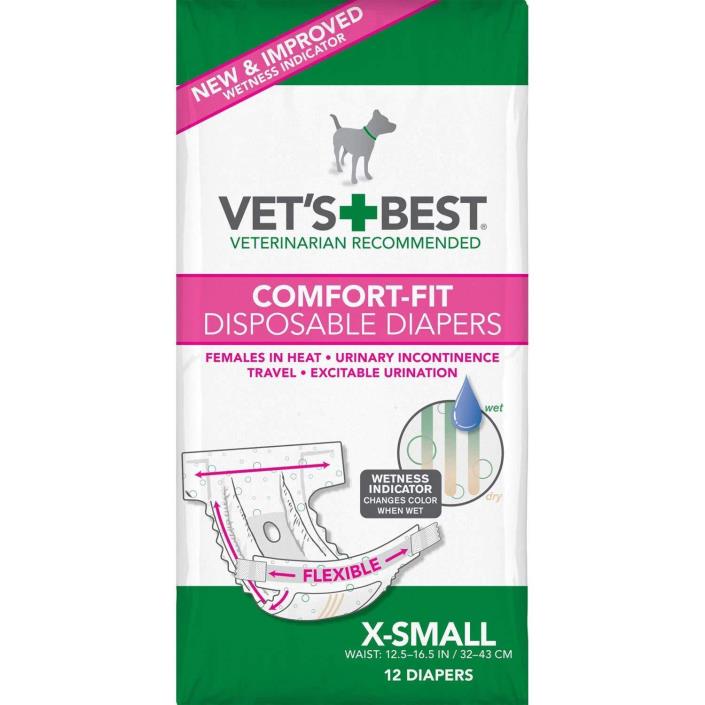 Veterinarian's Best Vet's Best Comfort Fit Disposable Female Dog Diapers, 12 Cou