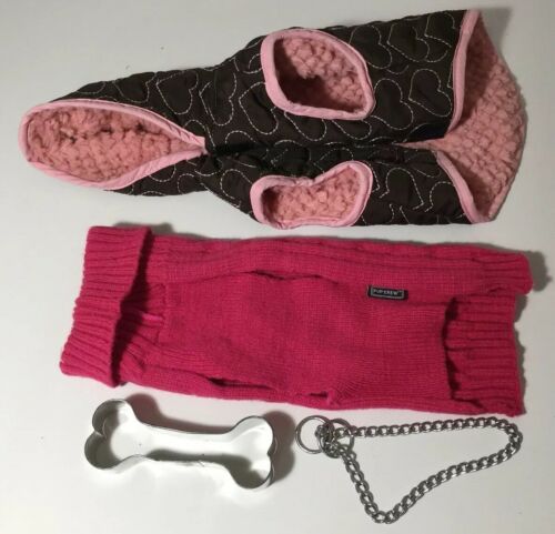 Dog Sweaters Two Pink Warm For Small Dog Clean Knit And Quilted