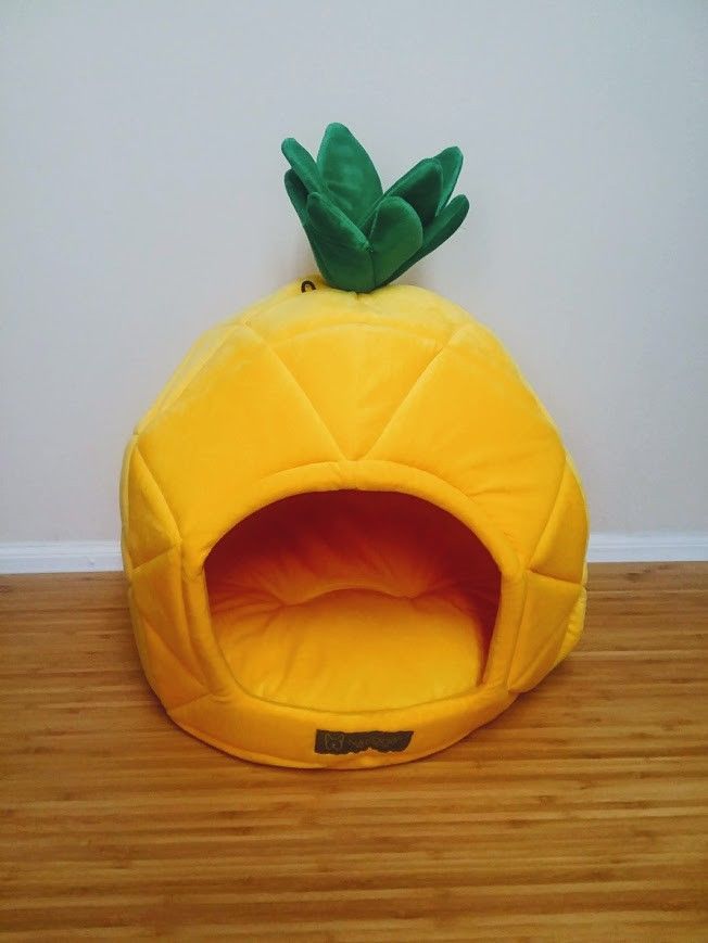 New NANDOG PET GEAR Pineapple Dog Cat Bed Cave House Small Plush Soft Cushion