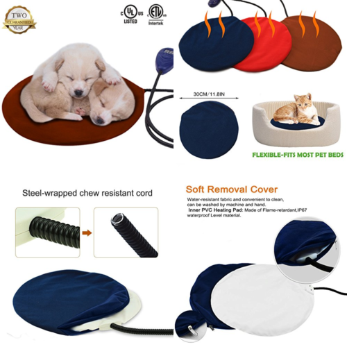 Pet Heating Pad Heated Dog Beds Warmer Cat Electric Heat Waterproof Adjustable W