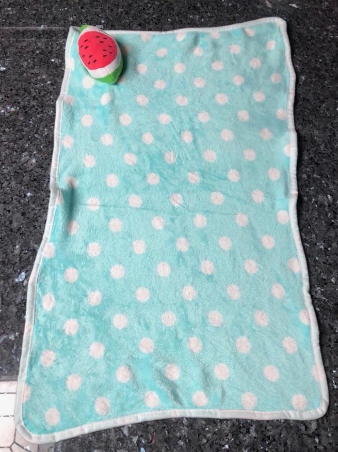 Mint Colored Fleece Puppy Comfort Security Blanket with Dog Toy