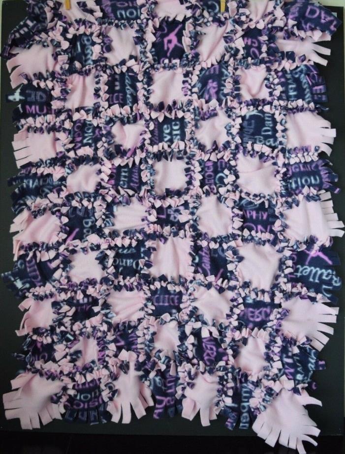 Purple and Pink Dance Handmade Knotted Tie Pet Blanket