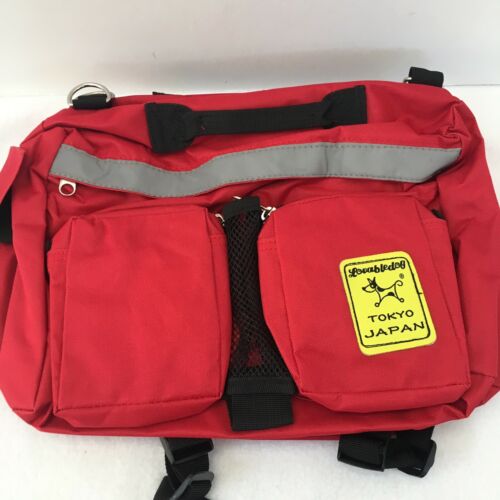 Dog Backpack Saddlebag Large Adjustable Red Lovabledog Tokyo Japan Canvas NWOT