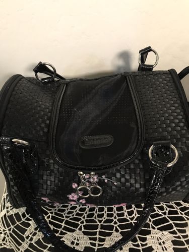 Anima Handbag Black Purse Carrier Travel Carry Bag For Small Animal