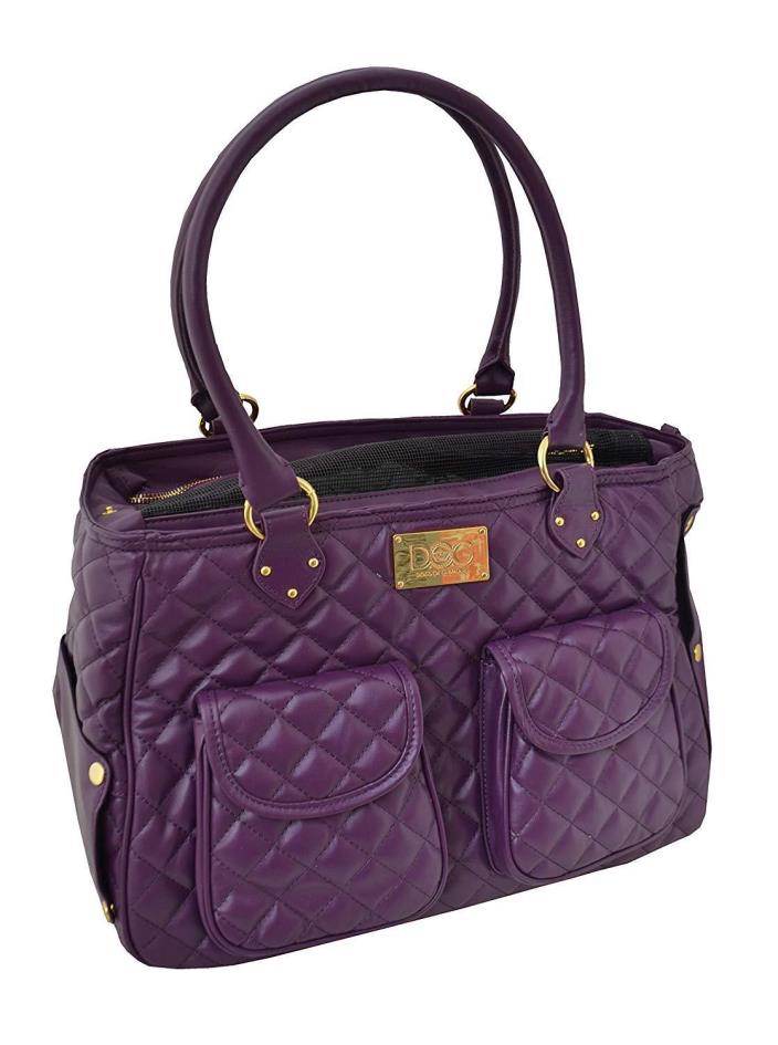 Dogs of Glamour classic satchel dog tote airline carrier pet purse purple SALE