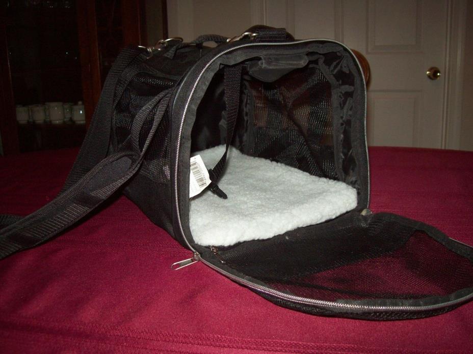 Travel Pet Carrier Small Black Tote Bag Soft Nylon Travel Mesh Bag Dog or Cat