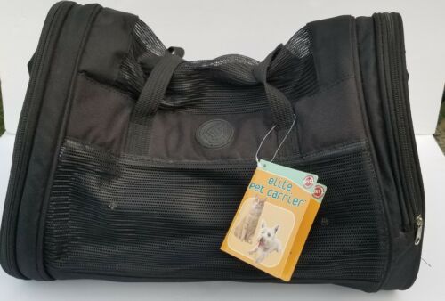 BLITZ elite PET CARRIER SOFT SIDED Mesh BLACK Travel, Airline approved 22 LBS