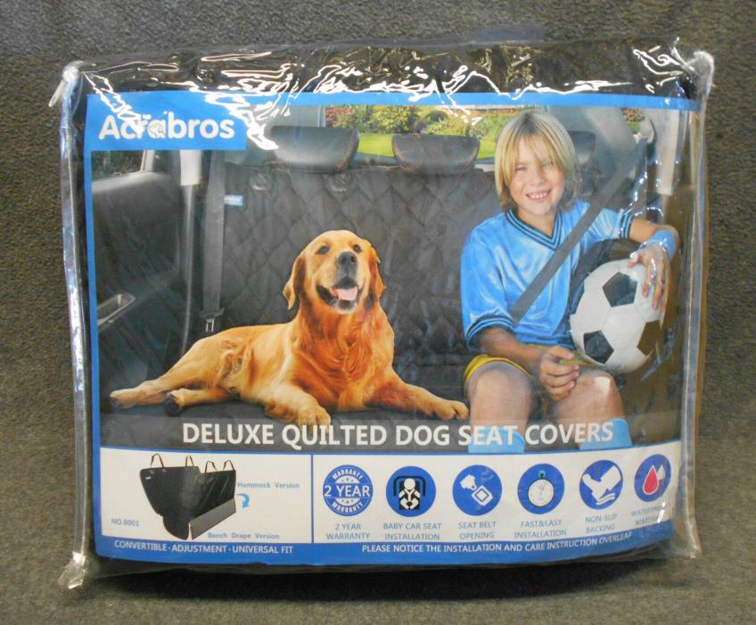 Acrabros Deluxe Black Quilted Dog Car Seat Cover - Hammock Version - New - NIP
