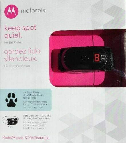 NEW - Motorola Dog No-Bark Collar SCOUTBARK100  9 Correction Levels Static Tone