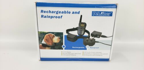 Dog Training Collar Rechargeable Rainproof 330yd Remote Vibration Beep Shock