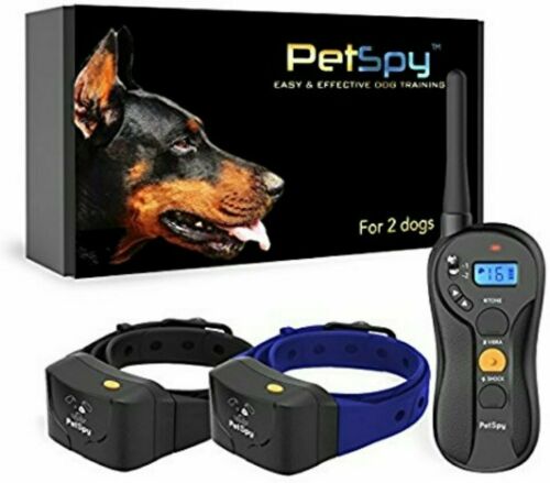 PetSpy P620B Dog Training Shock Collar for 2 Dogs with Vibration Electric Beep